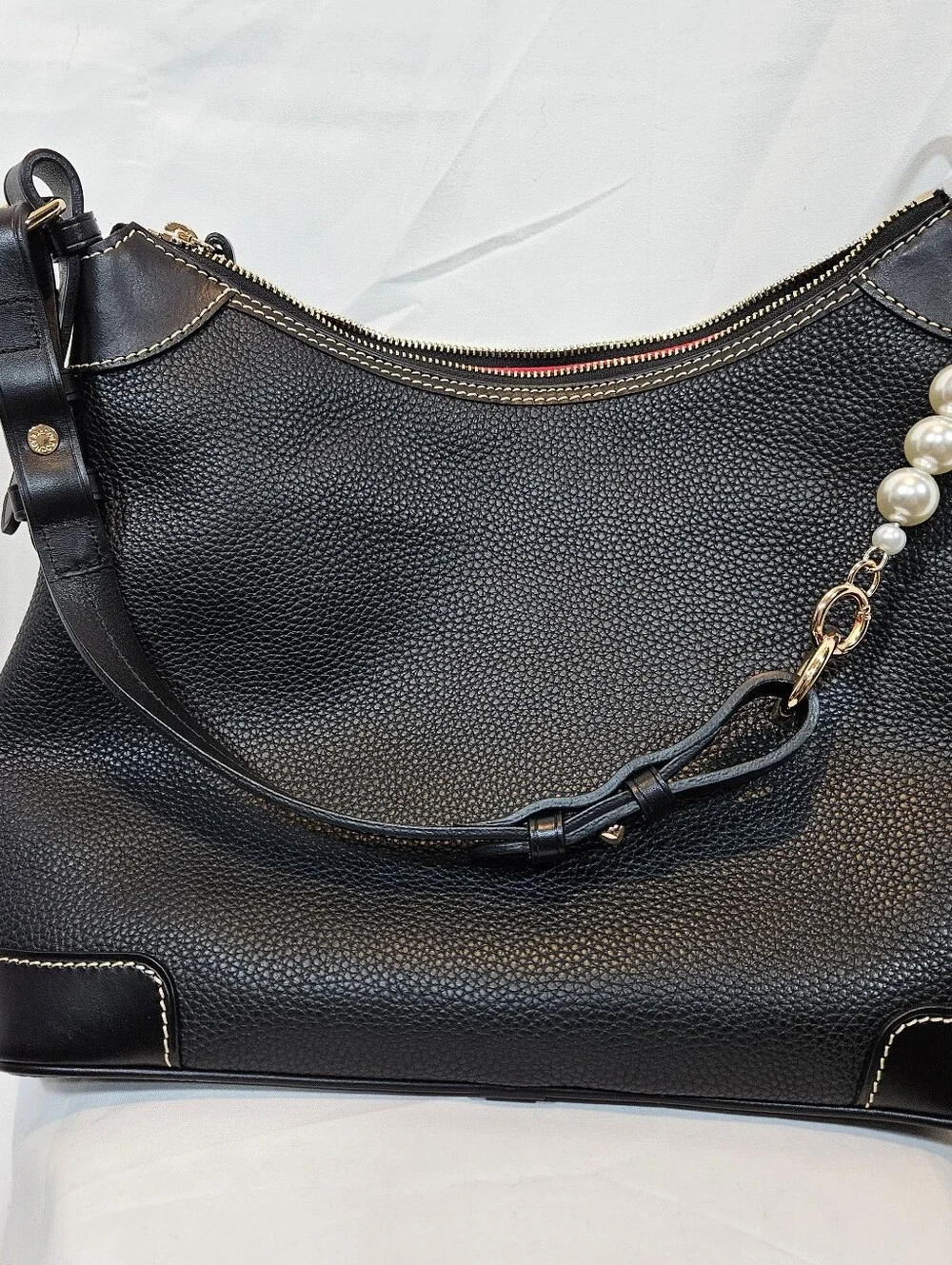 Dooney & Bourke Black Pebbled Leather Hobo Bag